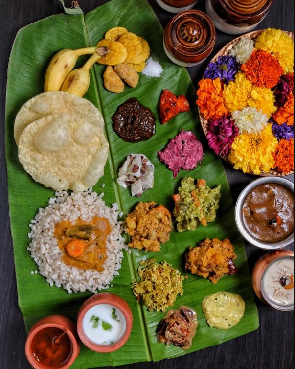 Traditional South Indian thali meal